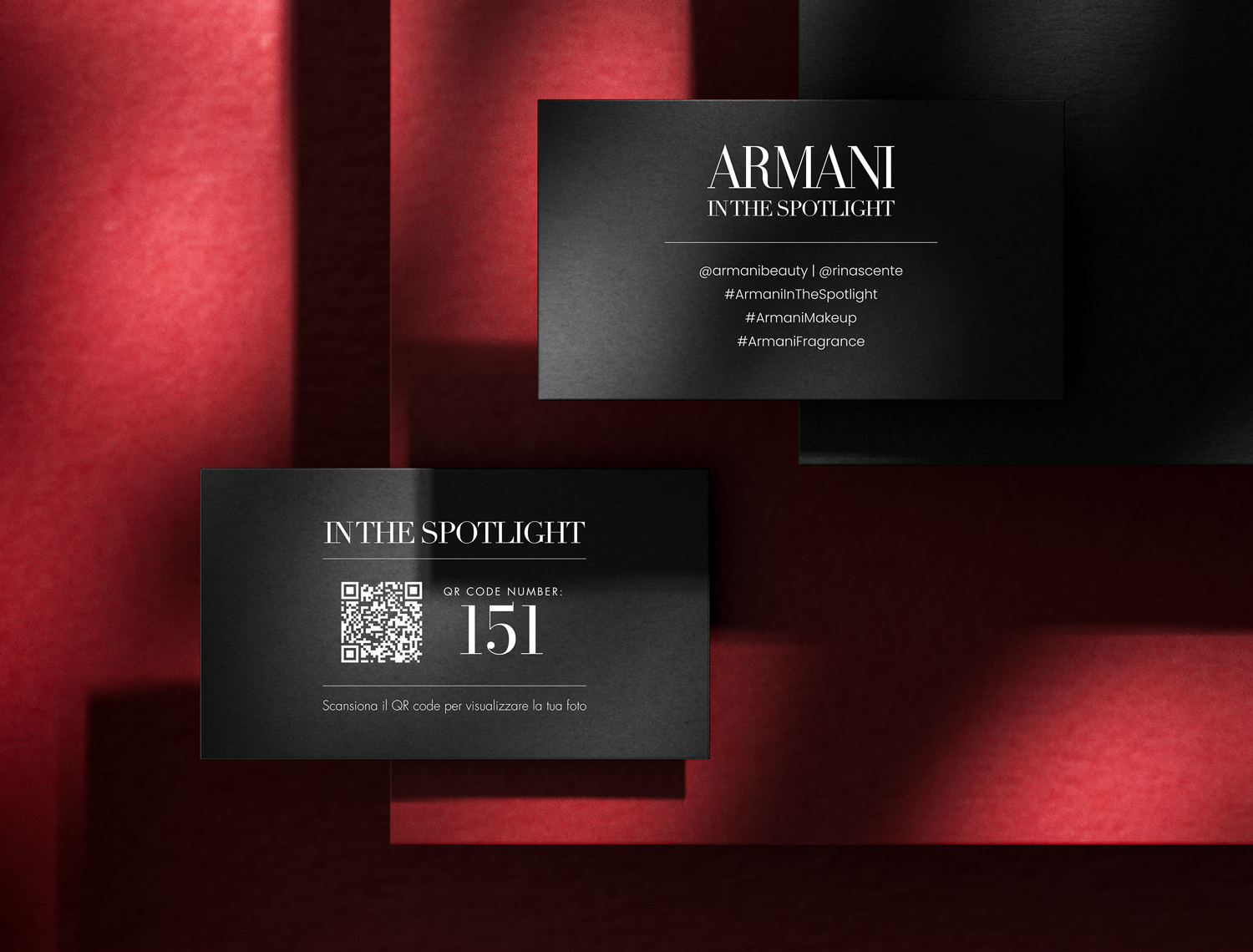 Printed QR access card designed for guests to download their final portrait.