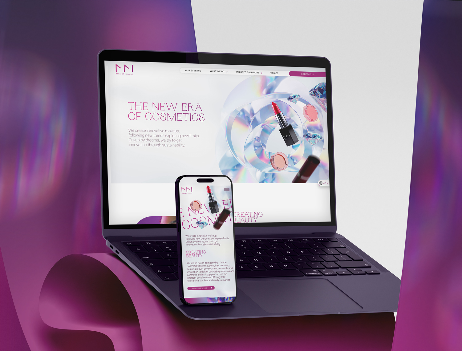 Make-Up Milano website redesign interface (2024)