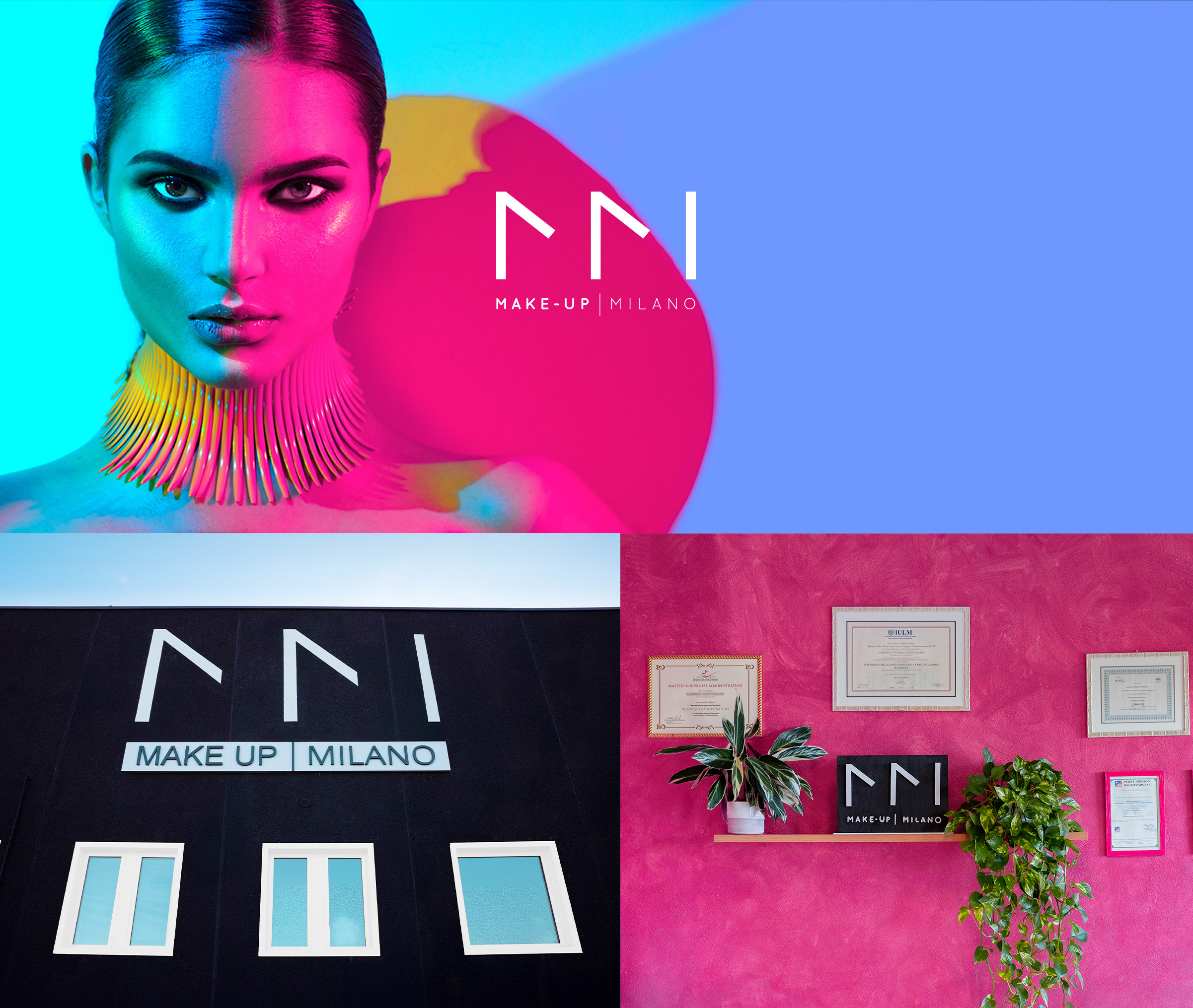 Make-Up Milano responsive website mockup on desktop and mobile