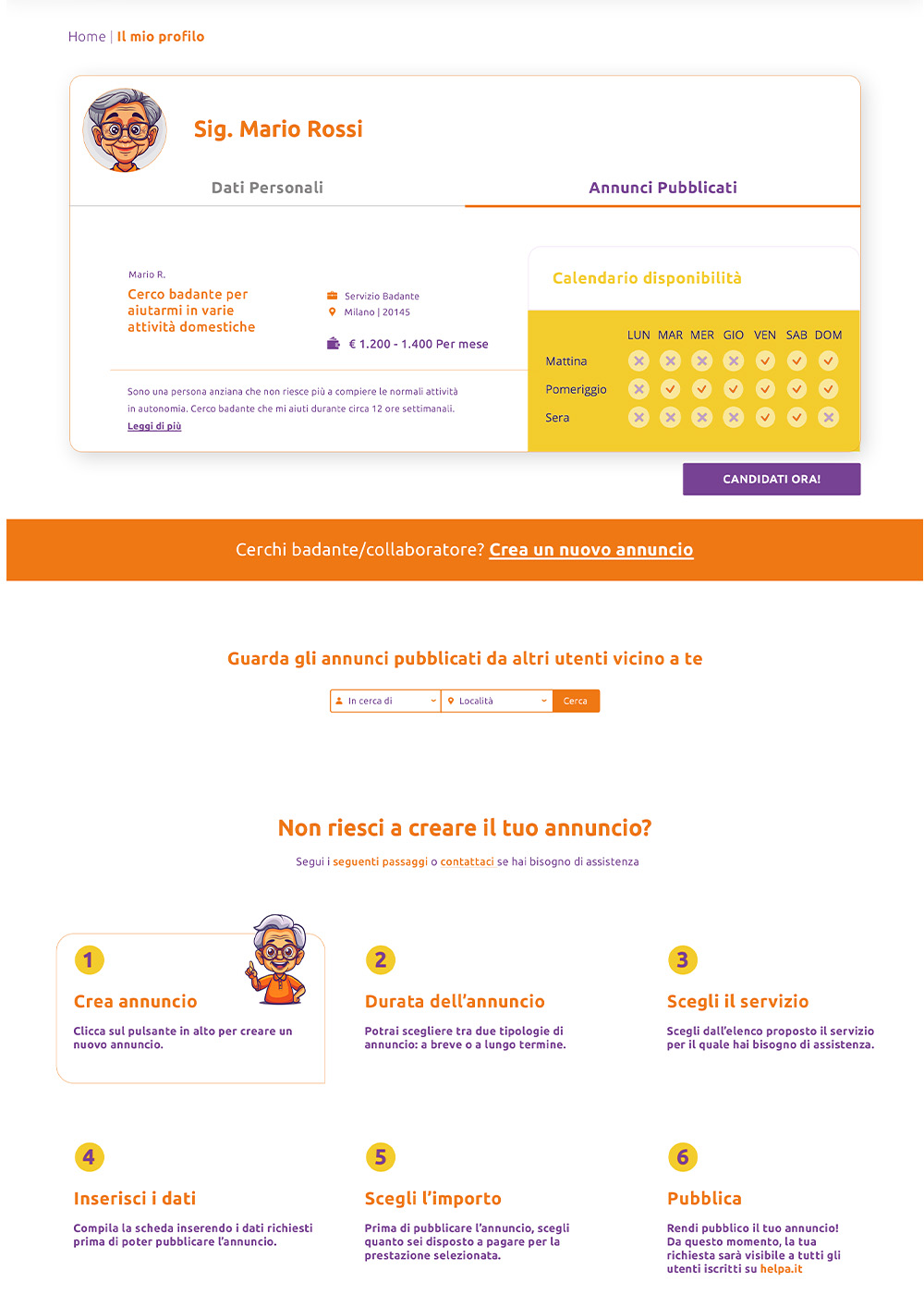 Welpa interface layout showing structured content hierarchy.